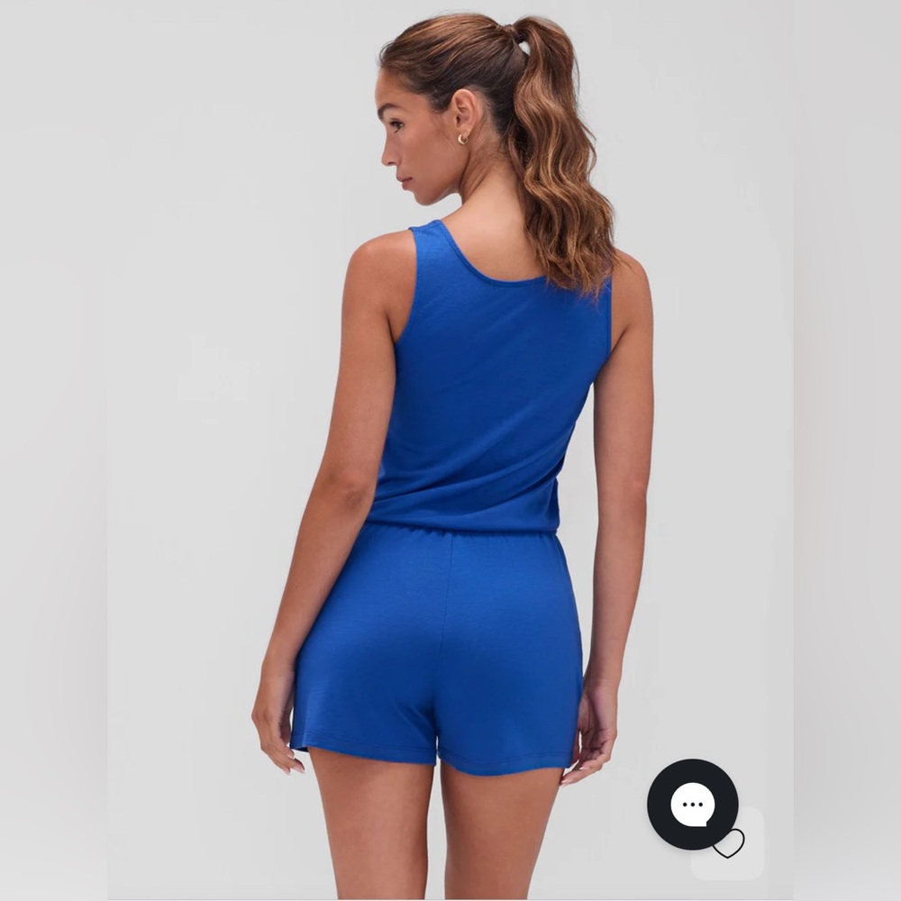 New Women's Cobalt Blue Merino Blend Romper - Picture 2 of 4